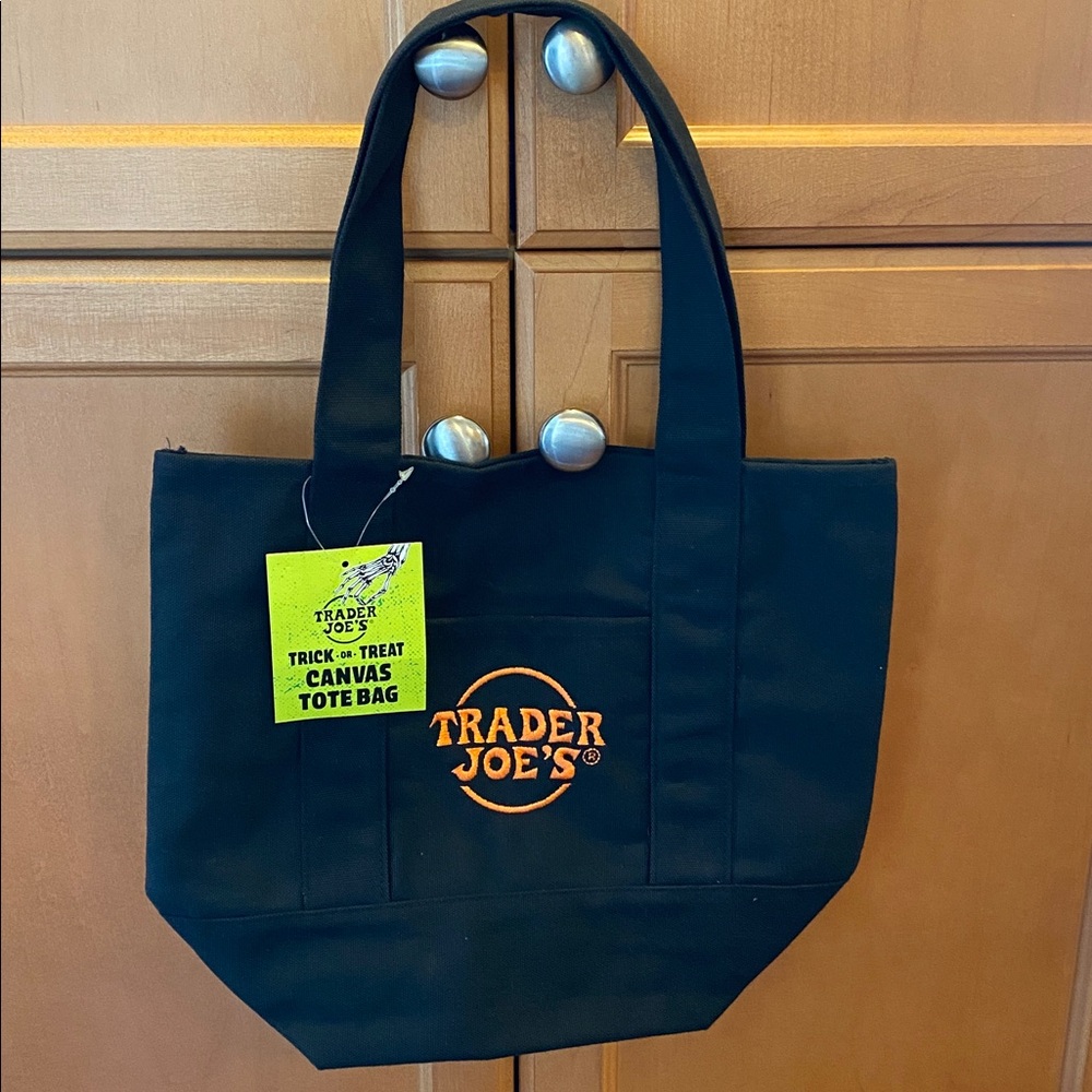 Trader Joe's Black Canvas Tote Bag